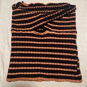 Orange and Black Tube Top